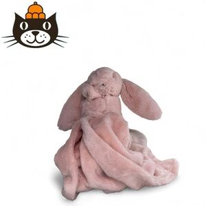 JELLYCAT London Bashful Pink Bunny Soother Lovey Blanket Plush Toy 10” Inches
